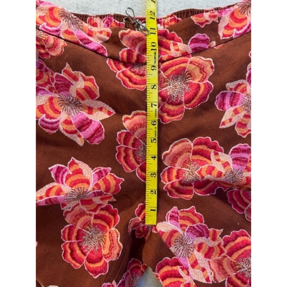 Loft Floral Linen Blend Boho Beach Tropical Palazzo‎ Wide Leg Flowy Pants SML - Picture 8 of 10